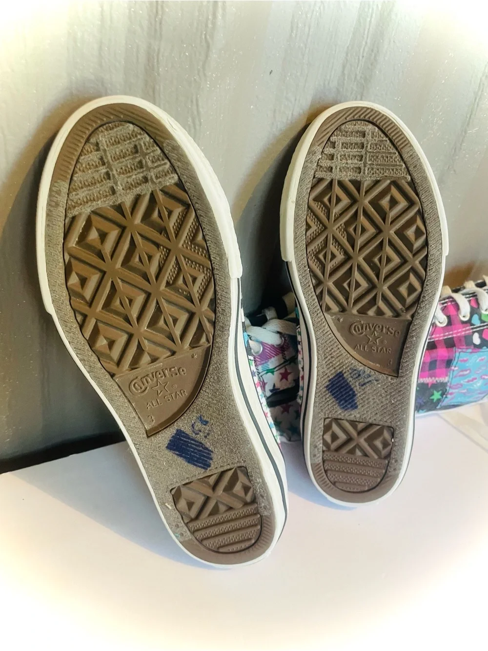 RARE Converse All Star Sky XX-Hi Boots Patchwork Jrs 3 Extra Tall Sneakers Punk